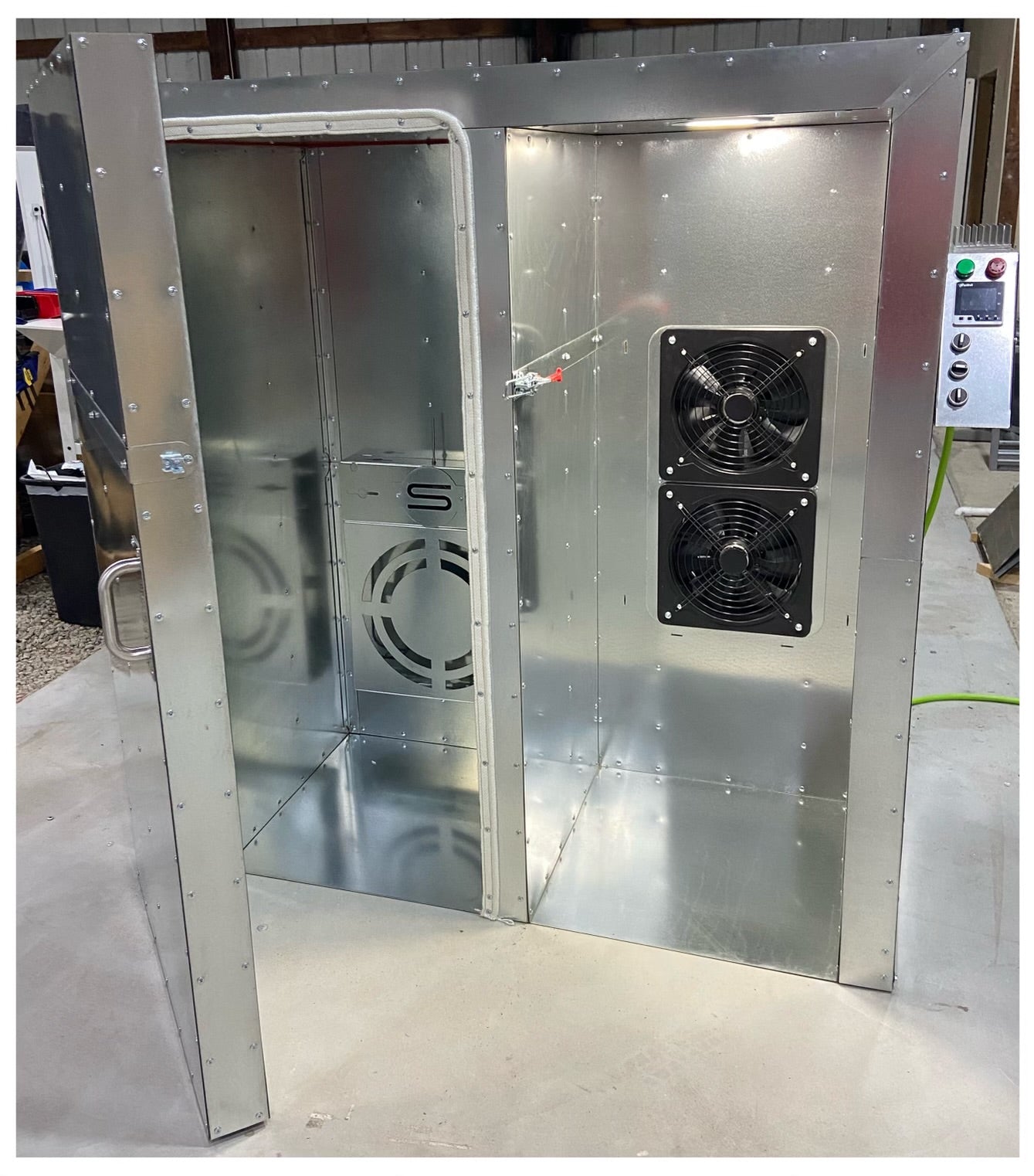 Combination, Spray Booth, Powder Coating Oven, Curing oven, Cerakote Oven, Powder Coating Oven / Curing Oven Front Right Open