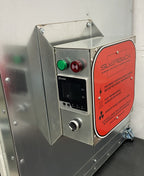 2x2x2 benchtop oven PID controller and safety placard