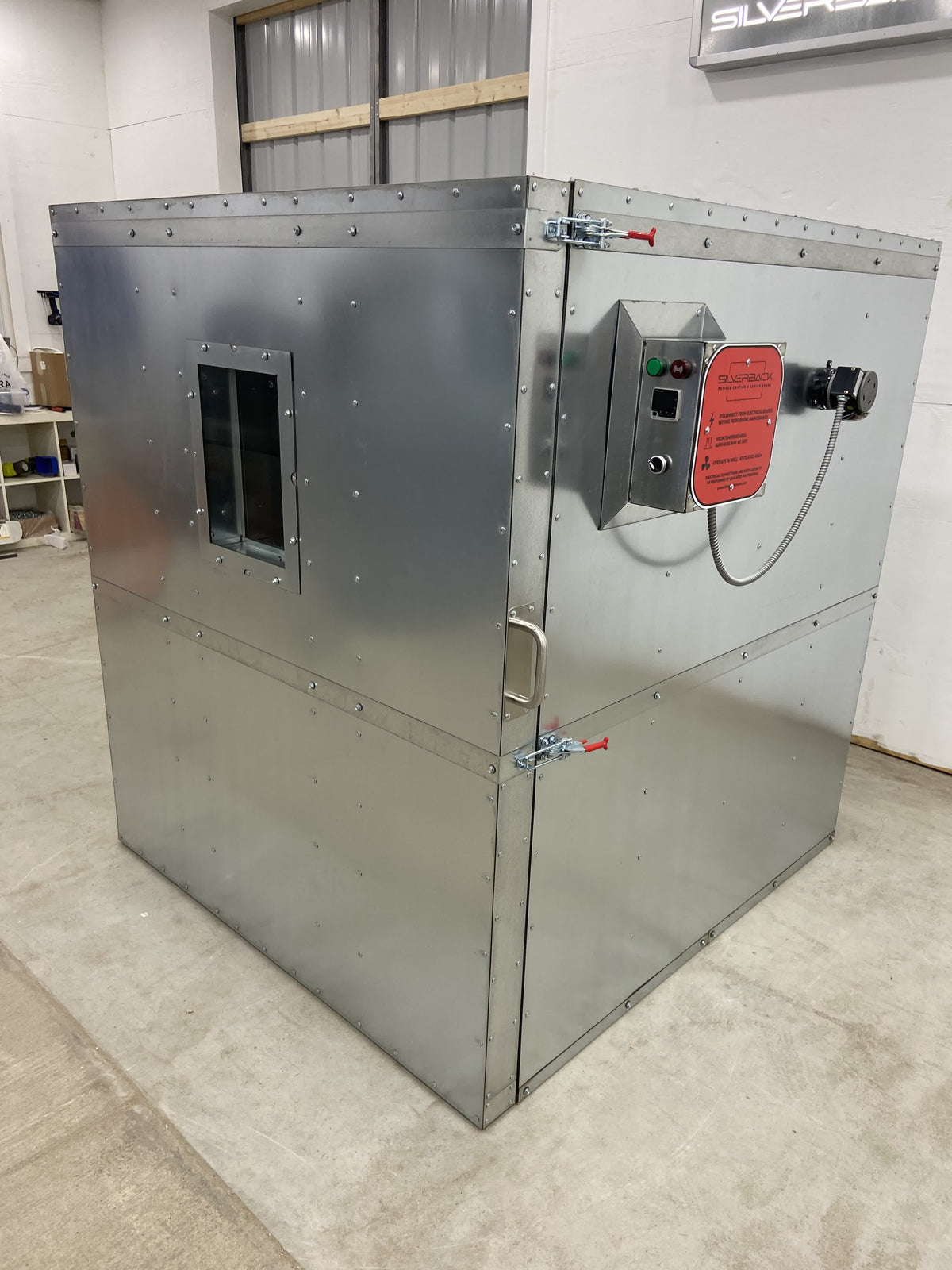Silverback wide and deep powder coating oven, angled view (5x4x4 shown, placeholder for 6x4x4)