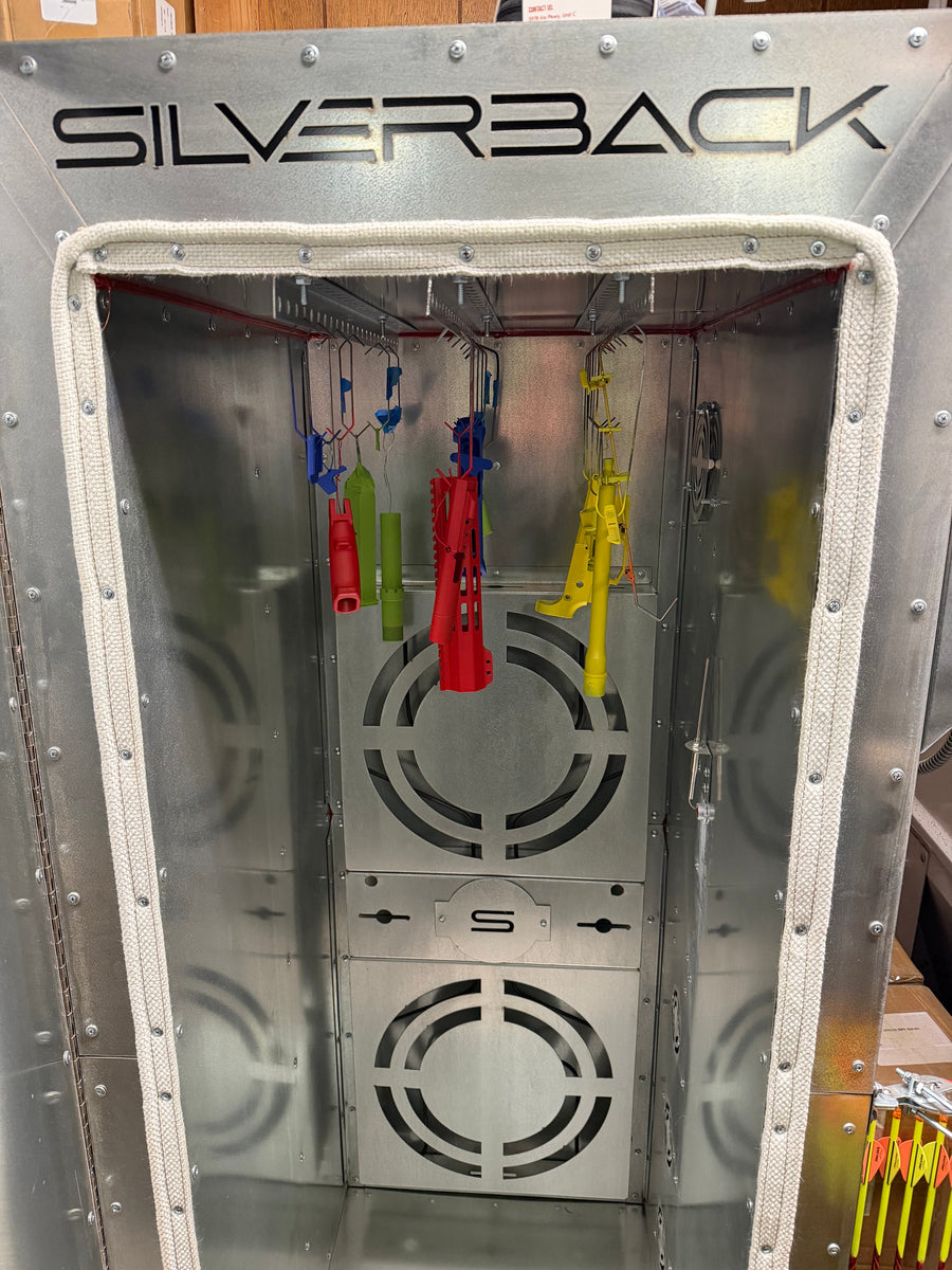 Coated parts, hanging inside