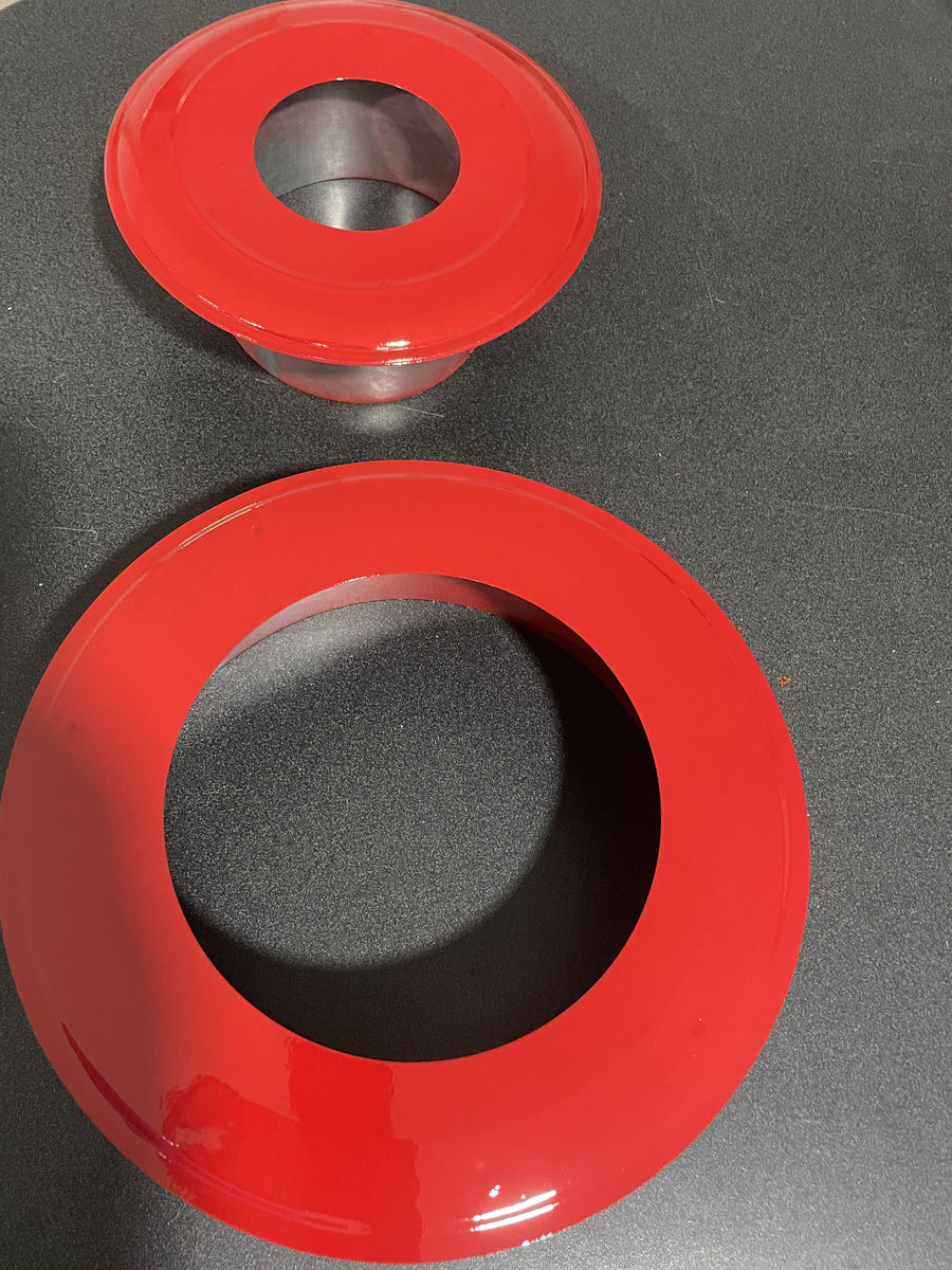 Flanges cured in gloss red