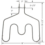 3400W heating element dimensions, 19.5 by 18 inches
