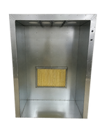 Silverback 6x4x2 powder coating spray booth, front view on white