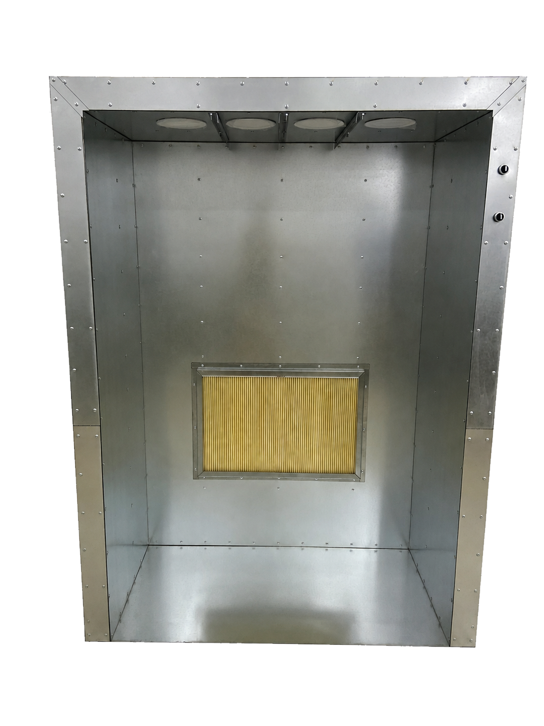 Silverback 6x4x2 powder coating spray booth, front view on white