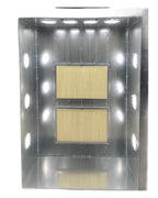Silverback 6x4x2 powder coating spray booth, front view with interior lights on