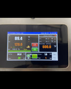 Touchscreen controller run screen with temperature, timers, and fan control